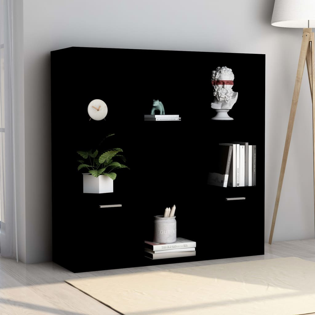 vidaXL Bücherregal Schwarz 98x30x98 cm Holzwerkstoff