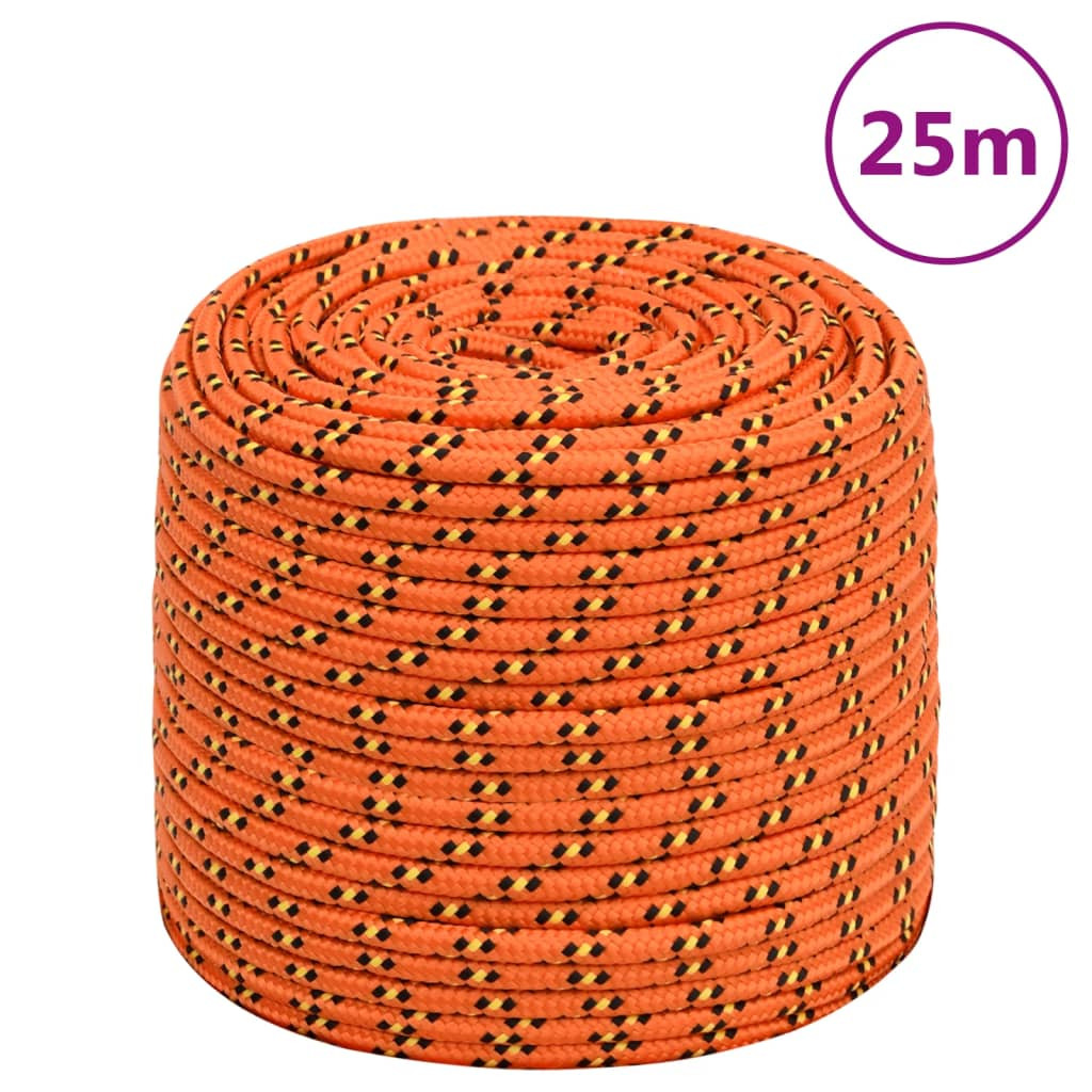 vidaXL Bootsseil Orange 10 mm 25 m Polypropylen