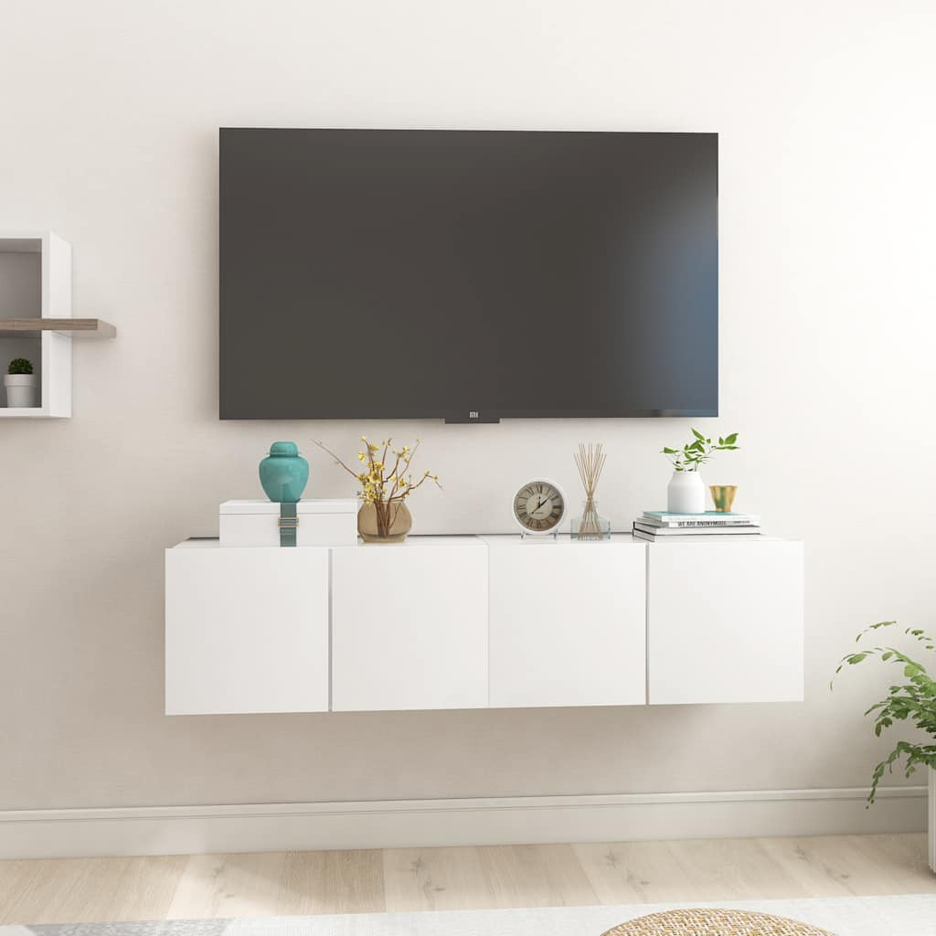 vidaXL TV-Hängeschränke 2 Stk. Weiß 60x30x30 cm