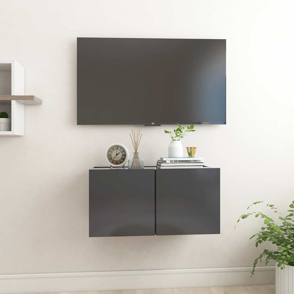 vidaXL TV-Hängeschrank Grau 60x30x30 cm