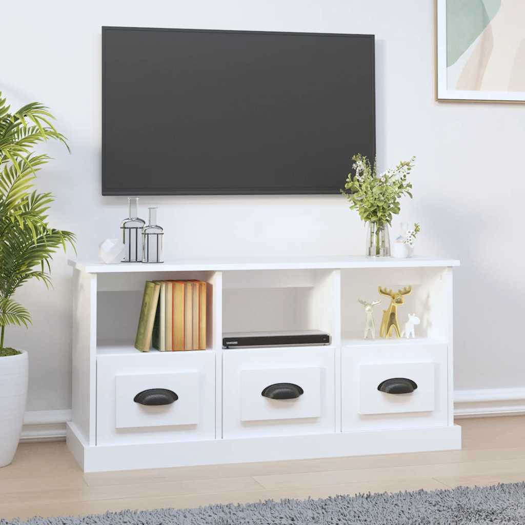 vidaXL TV-Schrank Weiß 100x35x50 cm Holzwerkstoff