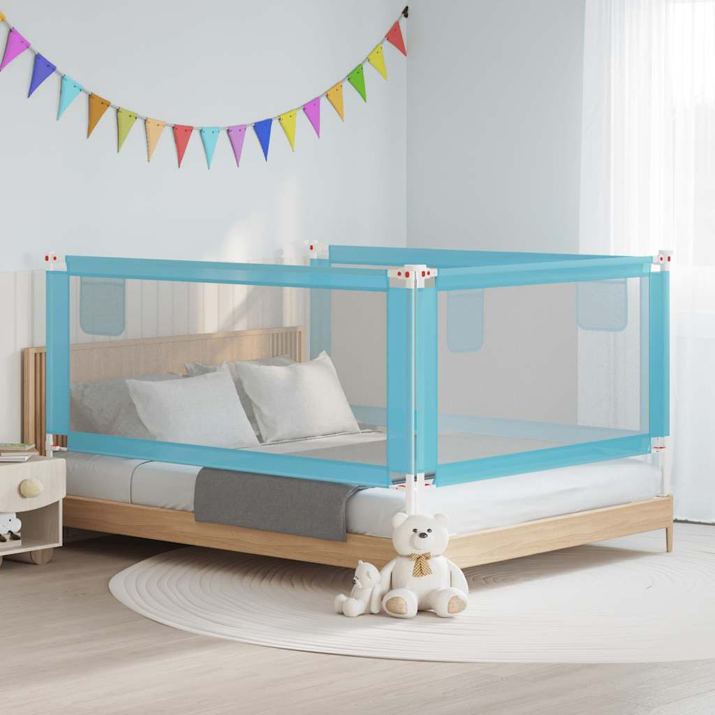 vidaXL Kleinkind-Bettschutzgitter Blau 190x25 cm Stoff