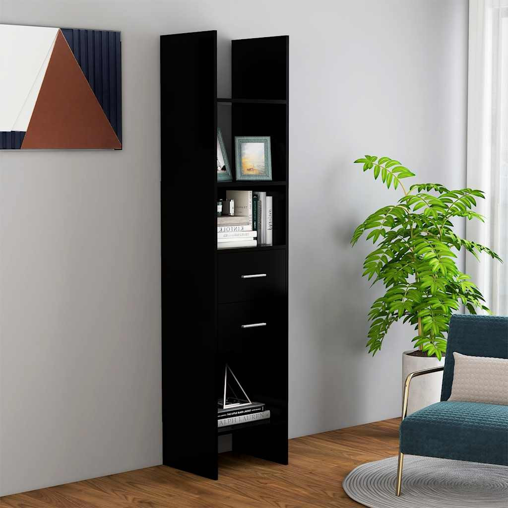 vidaXL Bücherregal Schwarz 40x35x180 cm Holzwerkstoff
