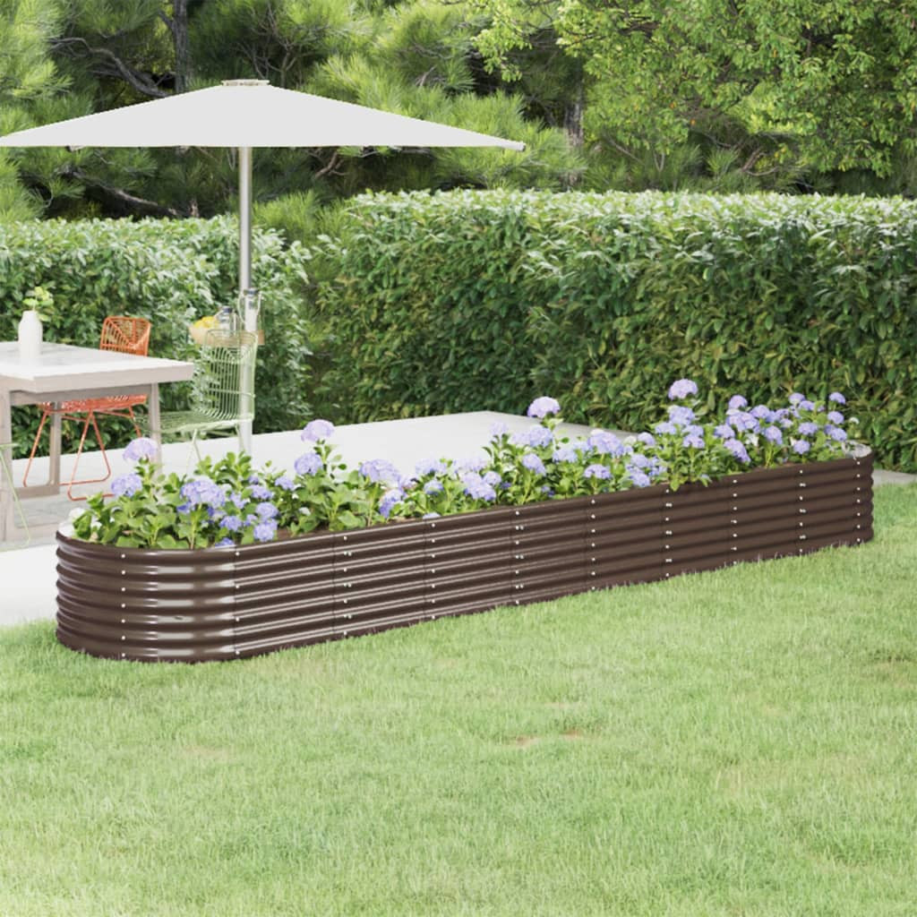 vidaXL Hochbeet Verzinkter Stahl 368x80x36 cm Braun