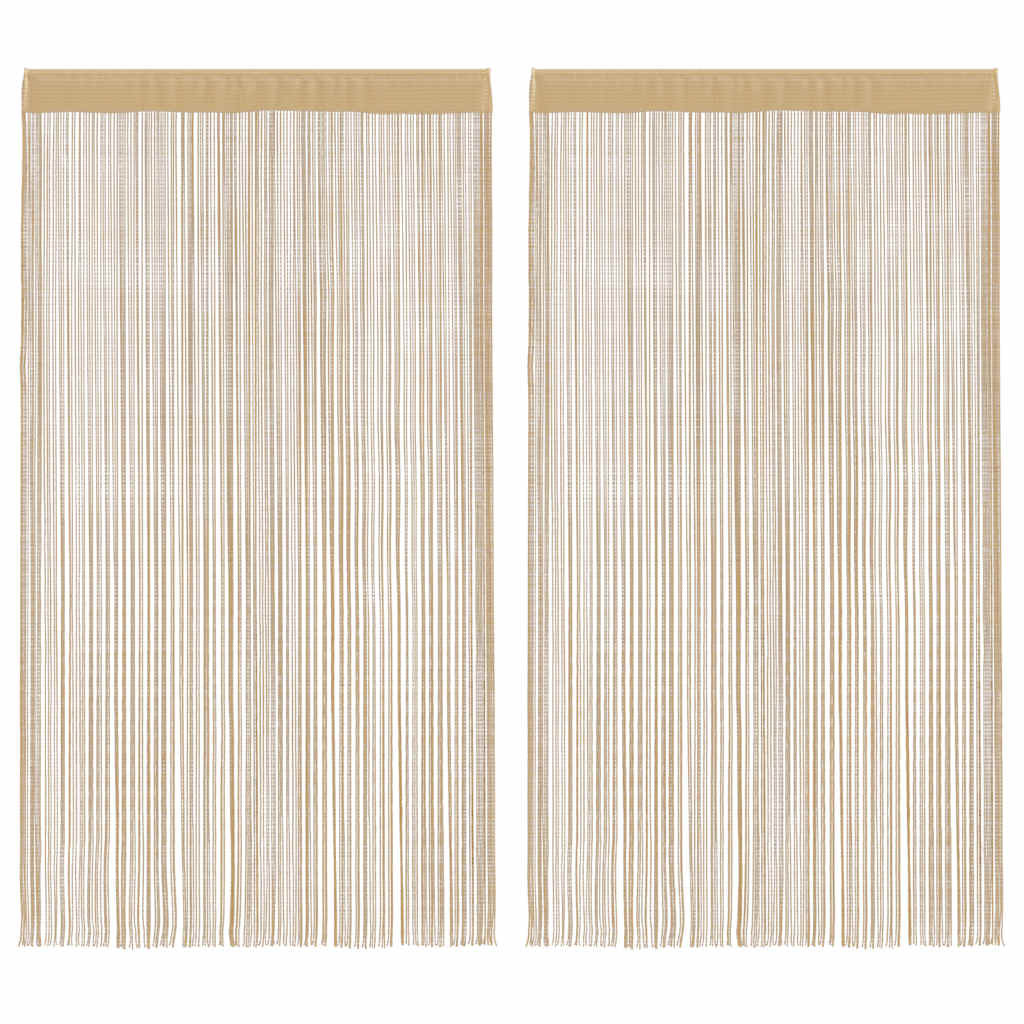 vidaXL Fadenvorhänge 2 Stk. 140 x 250 cm Beige