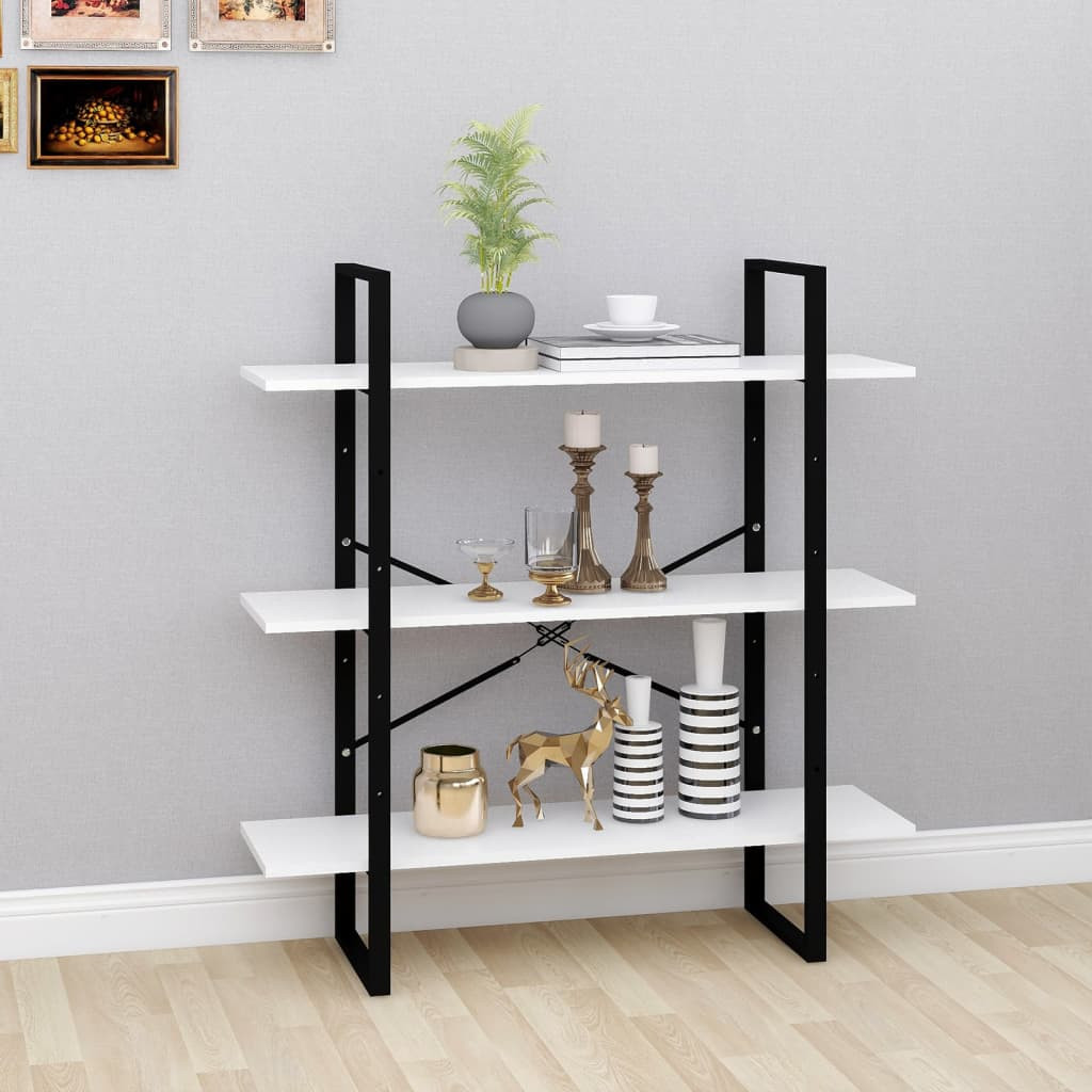 vidaXL Bücherregal Weiß 100x30x105 cm Holzwerkstoff