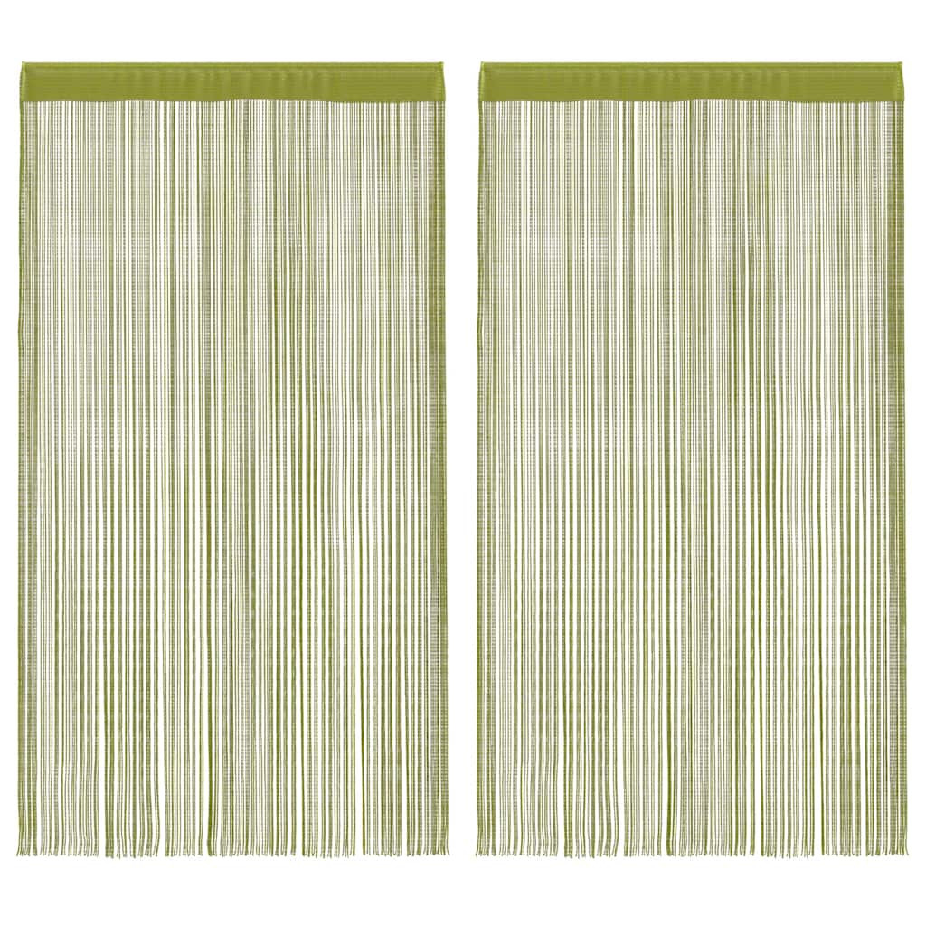 vidaXL Fadenvorhänge 2 Stk. 140 x 250 cm Grün