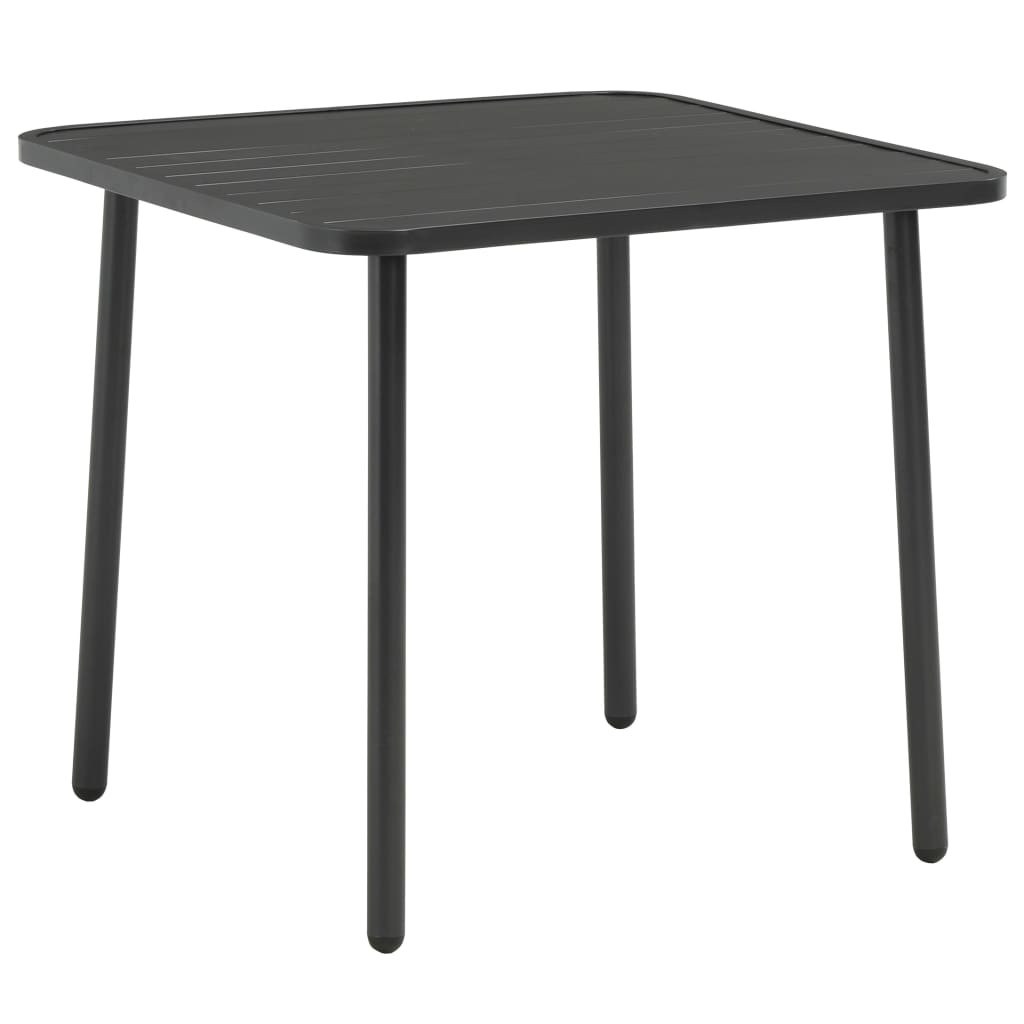 vidaXL Gartentisch Dunkelgrau 80x80x72 cm Stahl