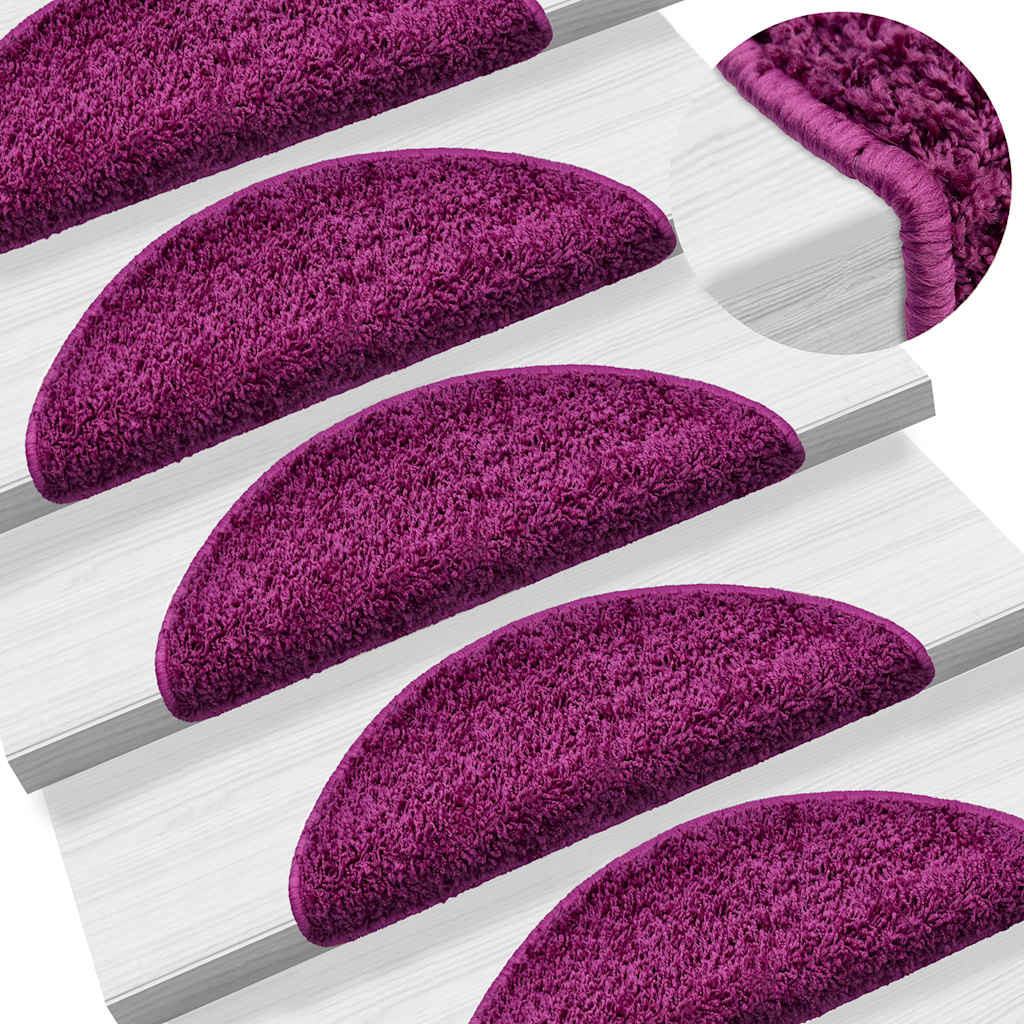 vidaXL Stufenmatten 15 Stk. 56x17x3 cm Violett Halbrund