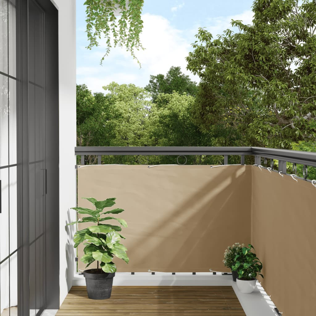 vidaXL Balkon-Sichtschutz Beige 90x300 cm Oxford-Gewebe