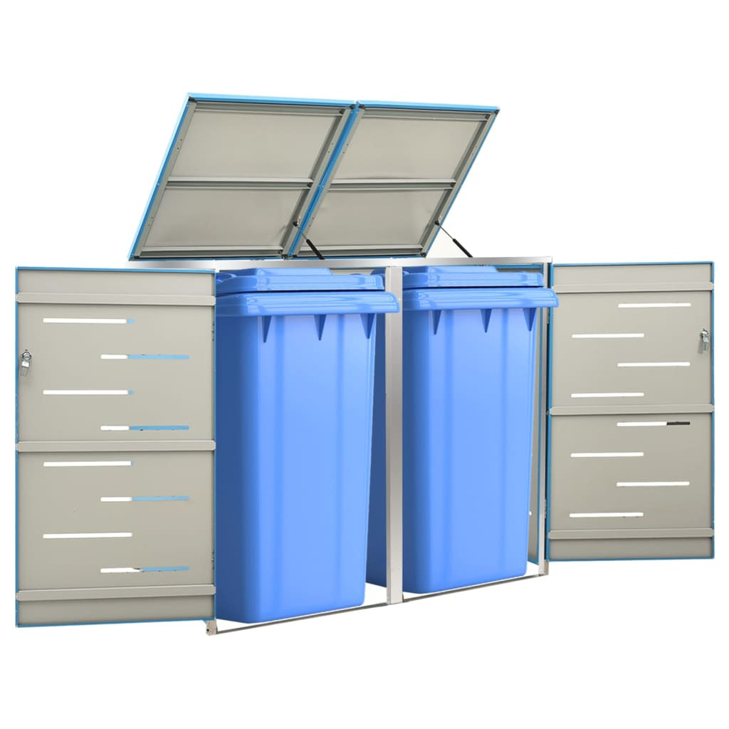 vidaXL Mülltonnenbox für 2 Tonnen 138x77,5x115 cm Edelstahl