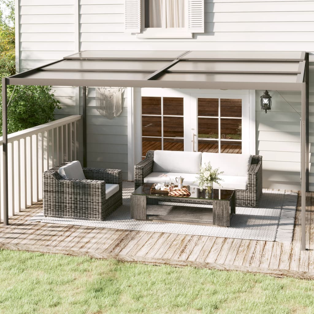 vidaXL Pavillon mit Dach Anthrazit 4x3x2,5 m Aluminium und Stahl