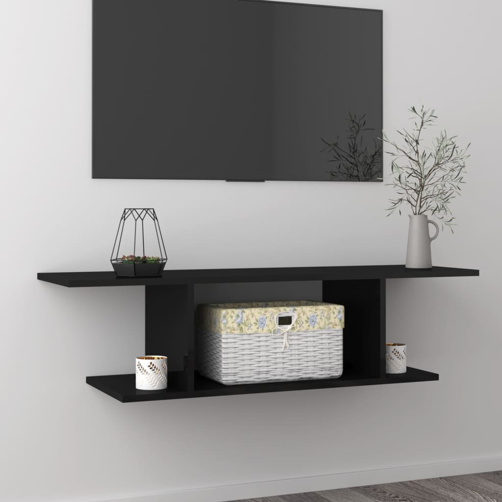 vidaXL TV-Wandschrank Hochglanz-Schwarz 103x30x26,5 cm
