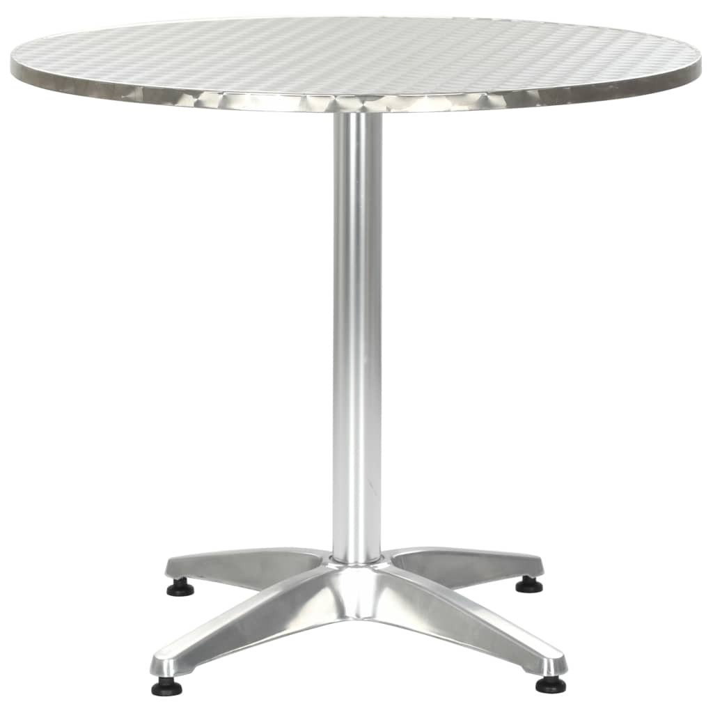 vidaXL Gartentisch Silbern 80x70 cm Aluminium