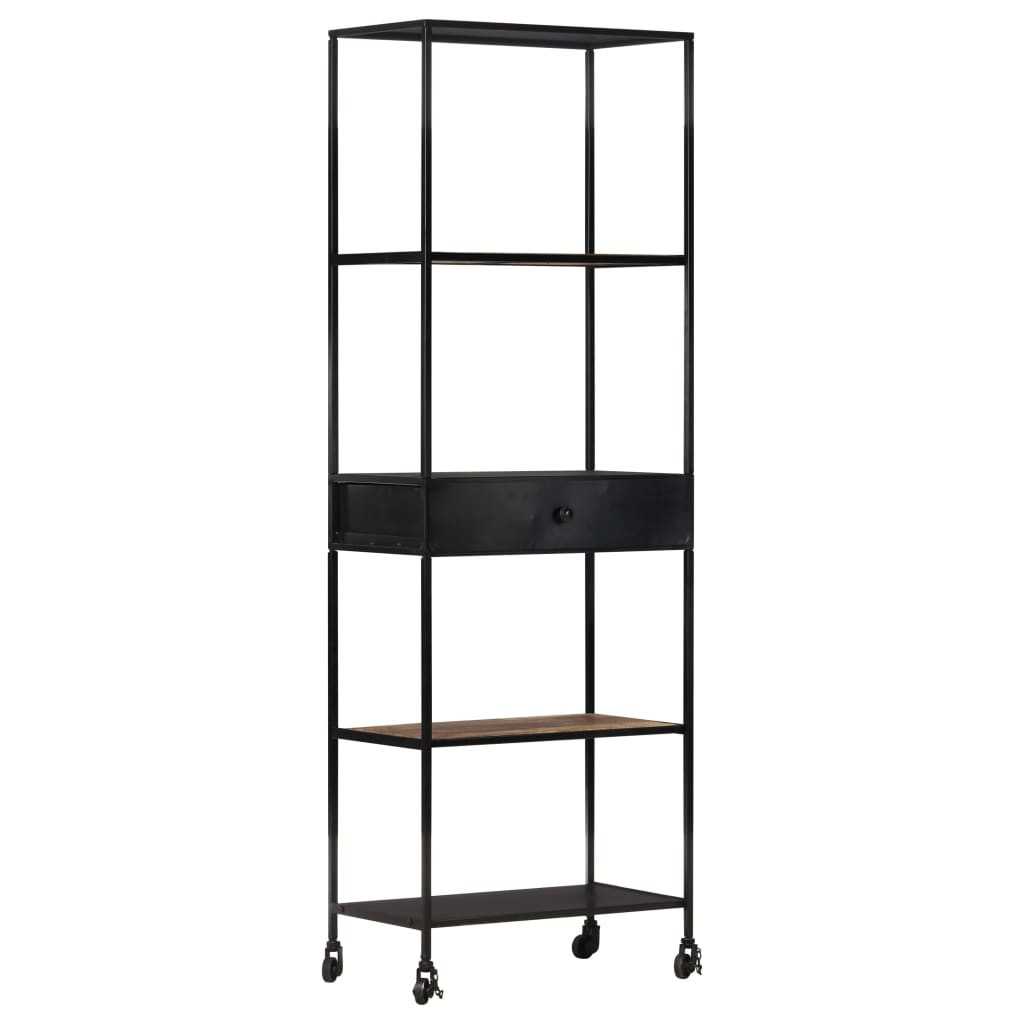 vidaXL Bücherregal 60x35x180 cm Raues Mangoholz & Eisen