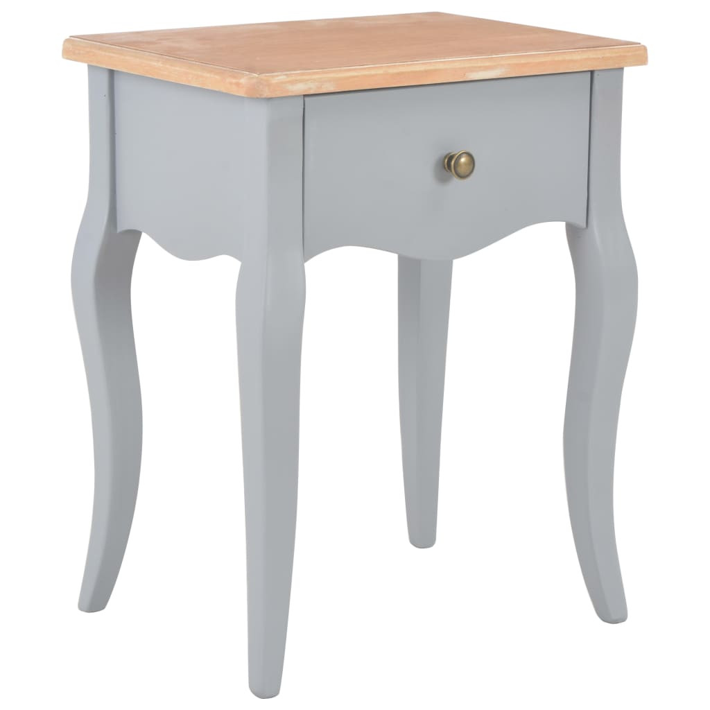 vidaXL Nachttisch Grau und Braun 40 x 30 x 50 cm Kiefernholz Massiv