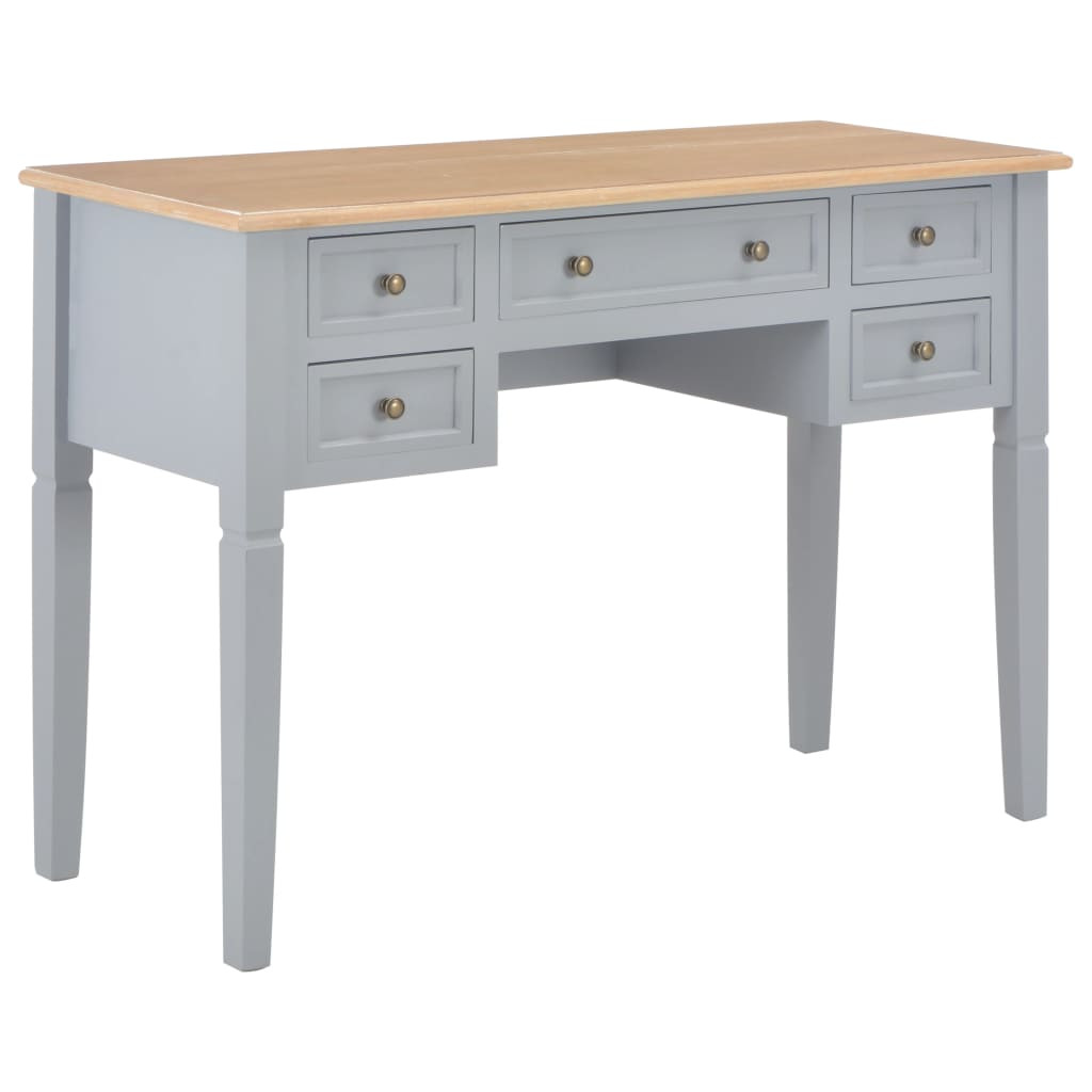 vidaXL Schreibtisch Grau 109,5 x 45 x 77,5 cm Holz