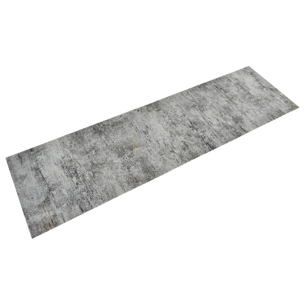 vidaXL Küchenteppich Waschbar Beton 45x150 cm Samt