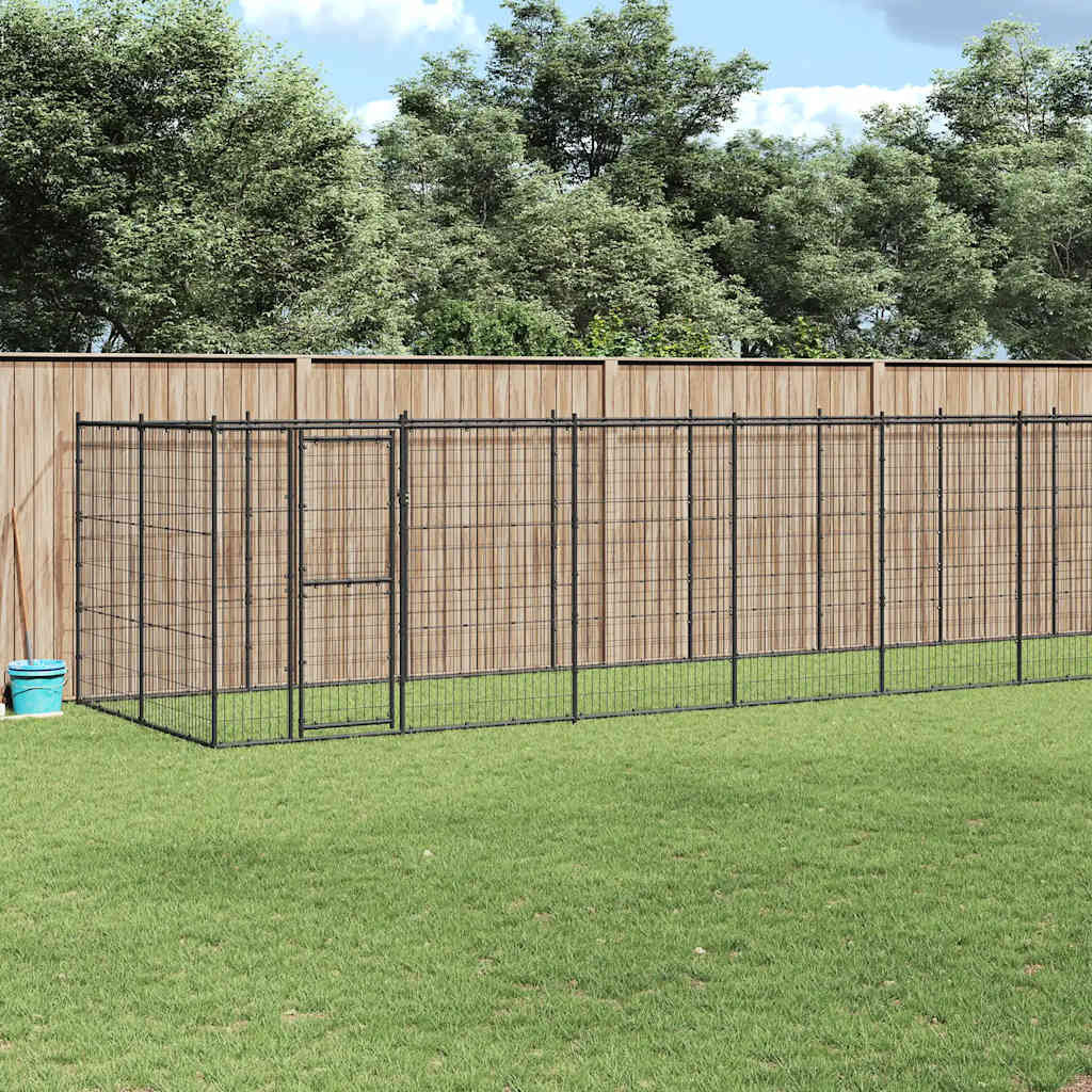 vidaXL Outdoor-Hundezwinger Stahl 16,94 m²