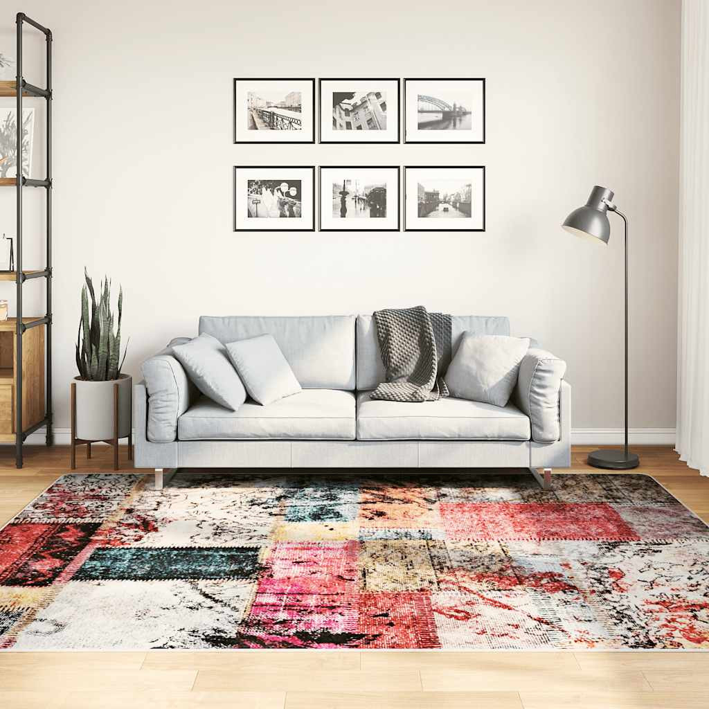 vidaXL Teppich Waschbar Patchwork Mehrfarbig 160x230 cm