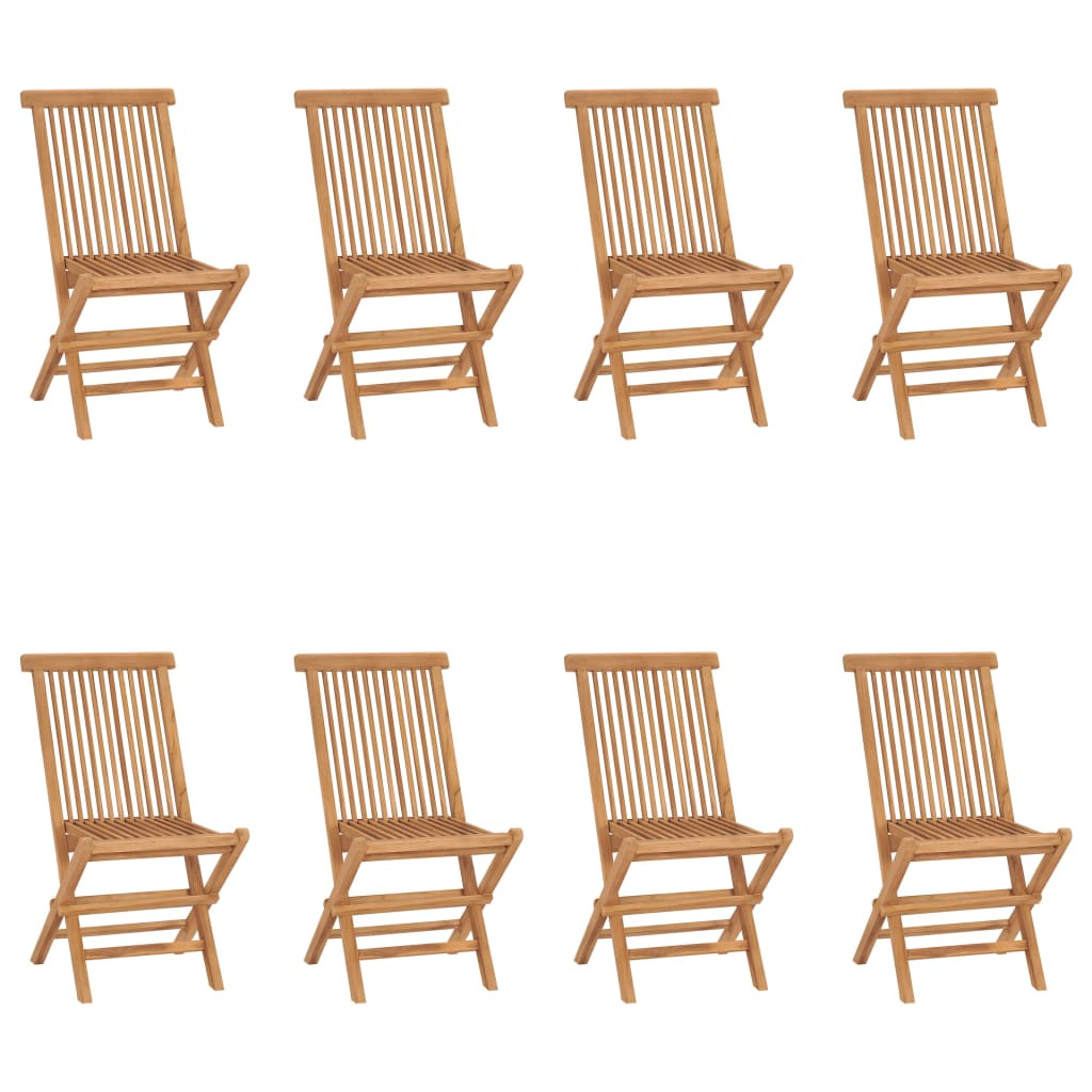 vidaXL Klappbare Gartenstühle 8 Stk. Massivholz Teak