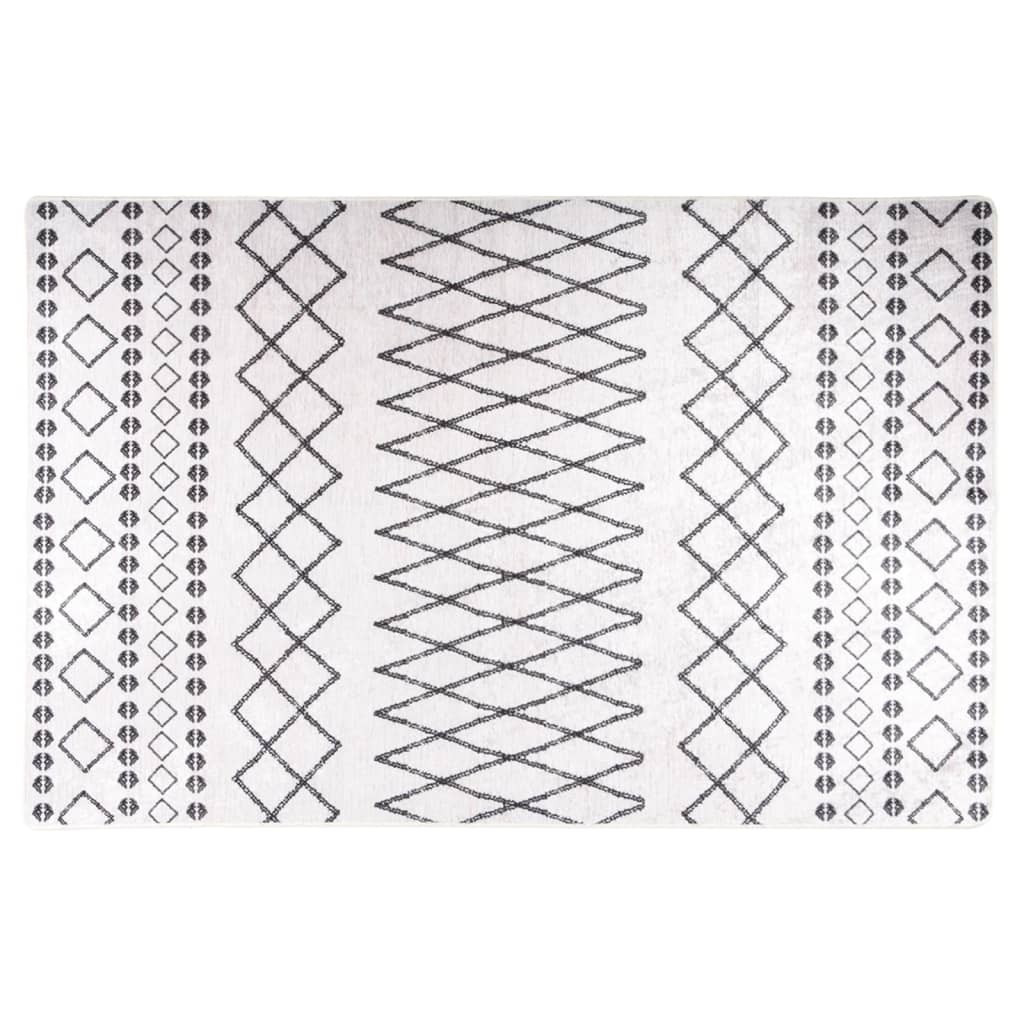 vidaXL Teppich Waschbar Schwarz und Weiß 160x230 cm