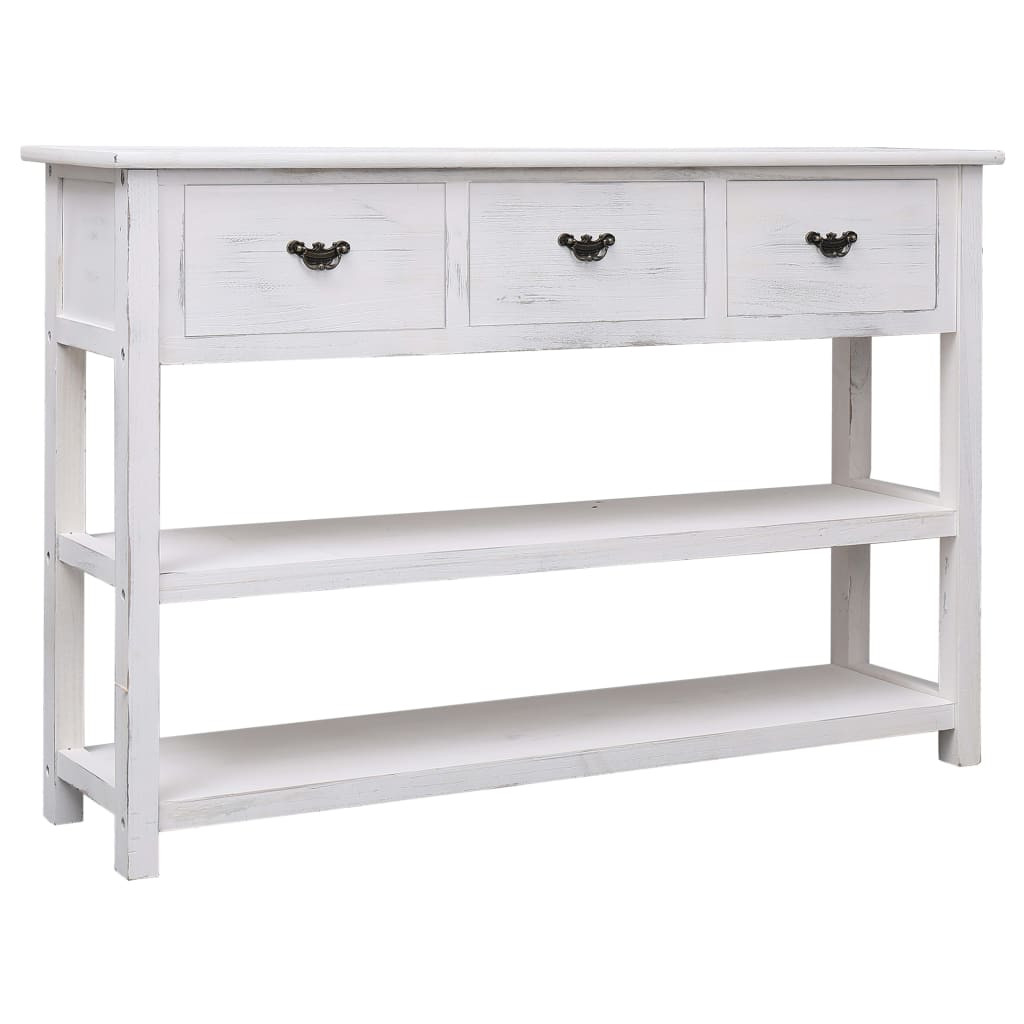 vidaXL Sideboard Antik-Weiß 115x30x76 cm Holz