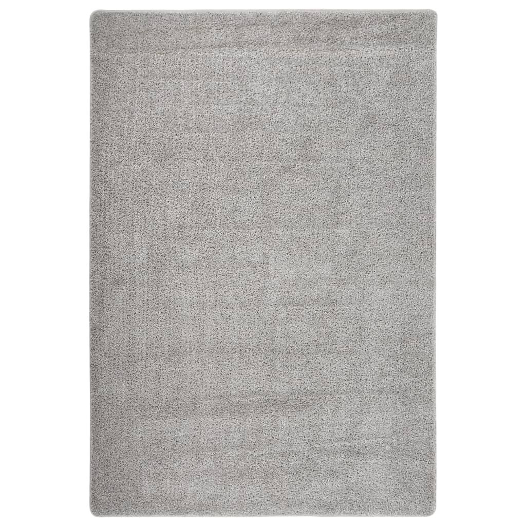 vidaXL Shaggy-Teppich Hellgrau 120x170 cm Rutschfest