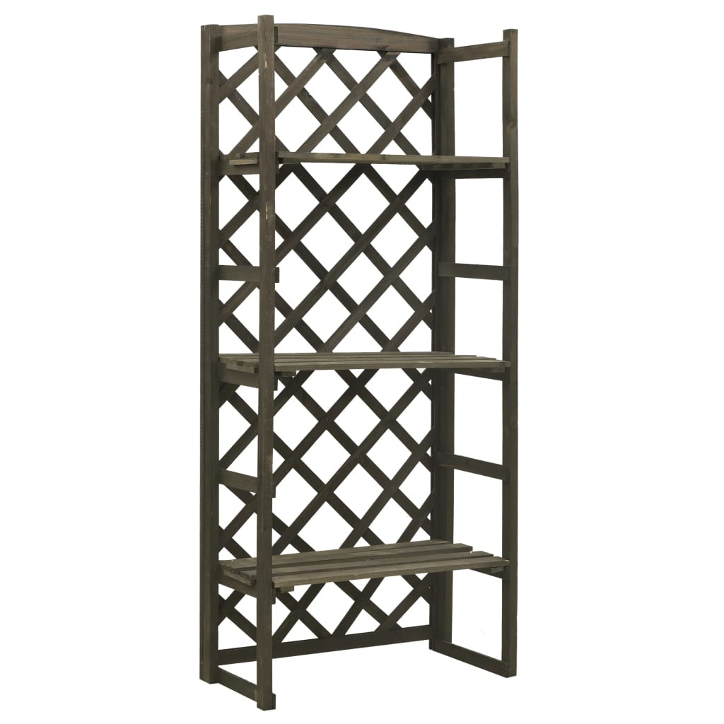 vidaXL Regal-Rankgitter Grau 60x30x140 cm Massivholz Tanne