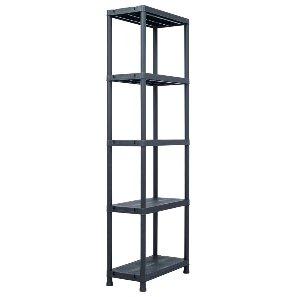 vidaXL Lagerregal Schwarz 125 kg 60 x 30 x 180 cm Kunststoff