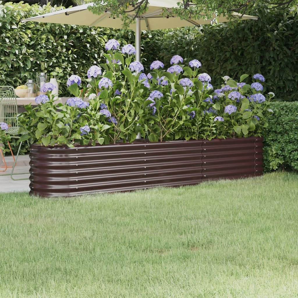 vidaXL Hochbeet Verzinkter Stahl 224x40x36 cm Braun