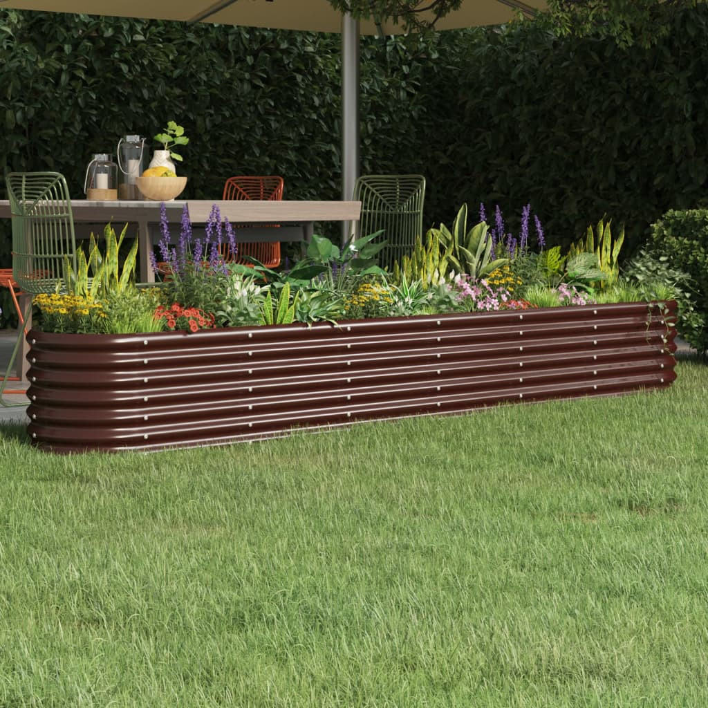 vidaXL Hochbeet Verzinkter Stahl 260x40x36 cm Braun