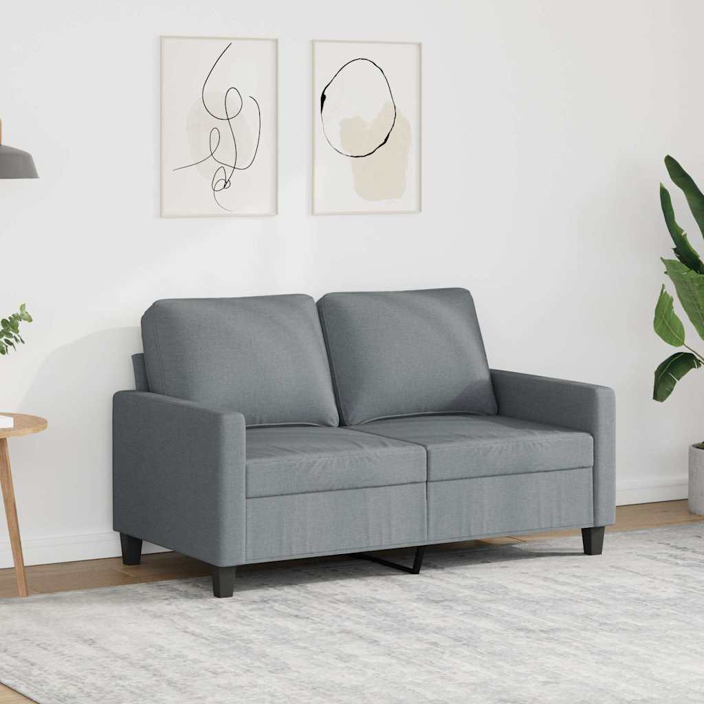 vidaXL 2-Sitzer-Sofa Hellgrau 120 cm Stoff