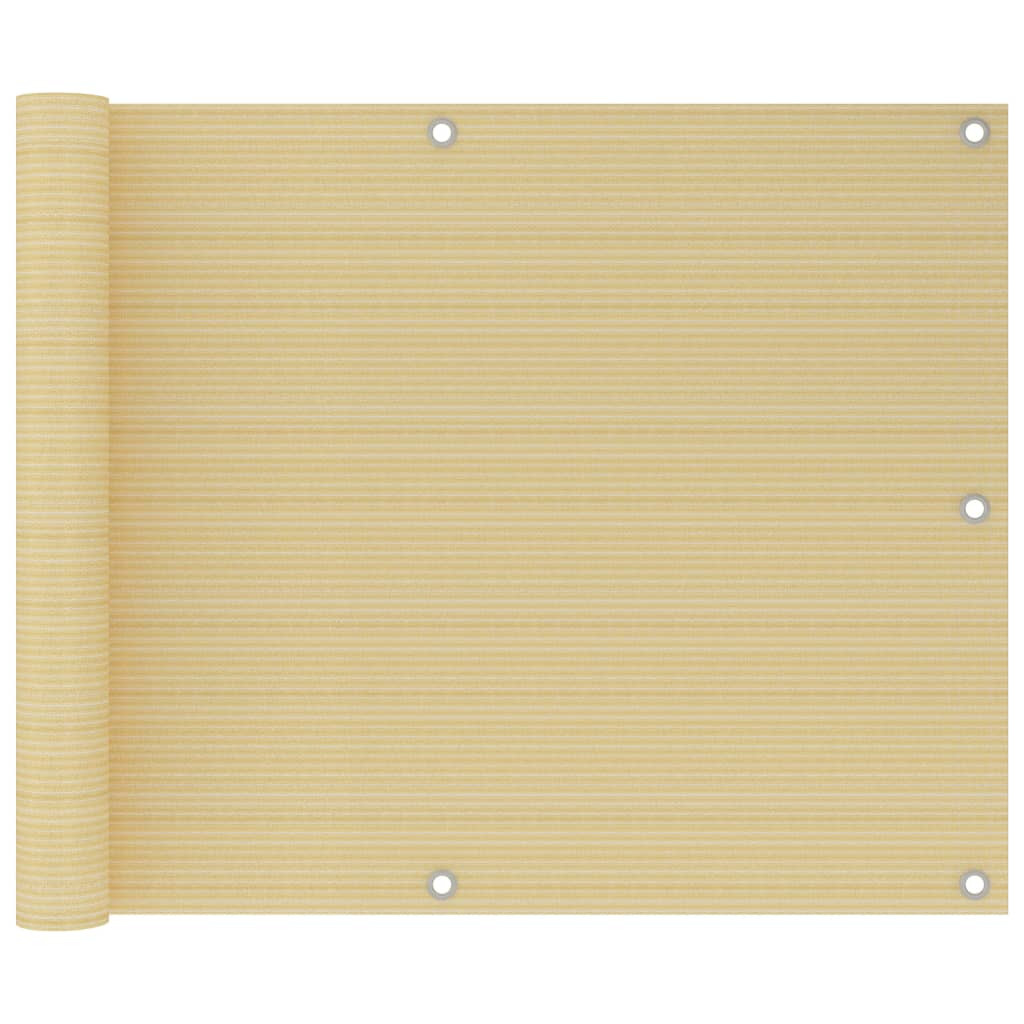 vidaXL Balkon-Sichtschutz Beige 75x400 cm HDPE