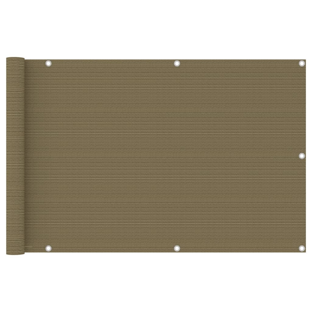 vidaXL Balkon-Sichtschutz Taupe 90x600 cm HDPE
