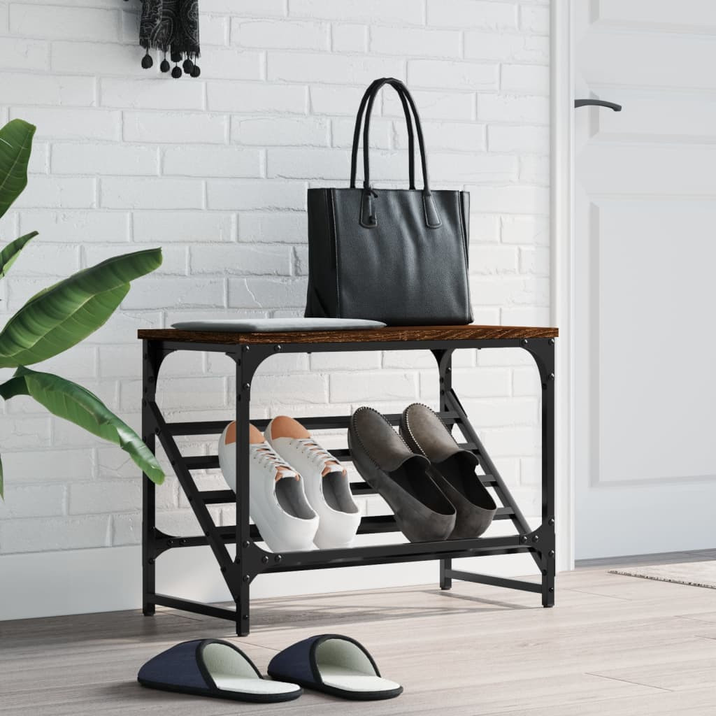 vidaXL Schuhregal Braun Eichen-Optik 60x30x45 cm Holzwerkstoff