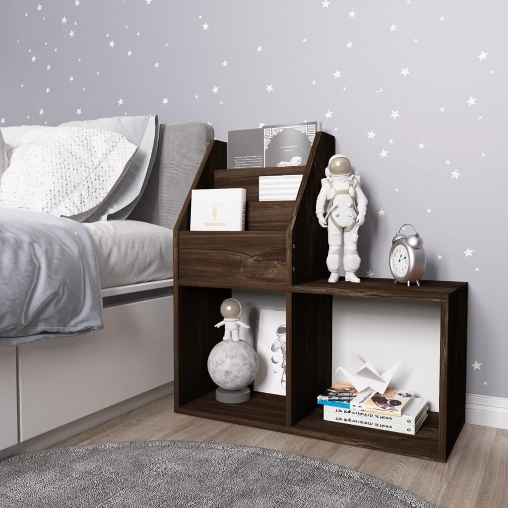 vidaXL Kinder-Bücherregal Räuchereiche 71x30x78,5 cm Holzwerkstoff