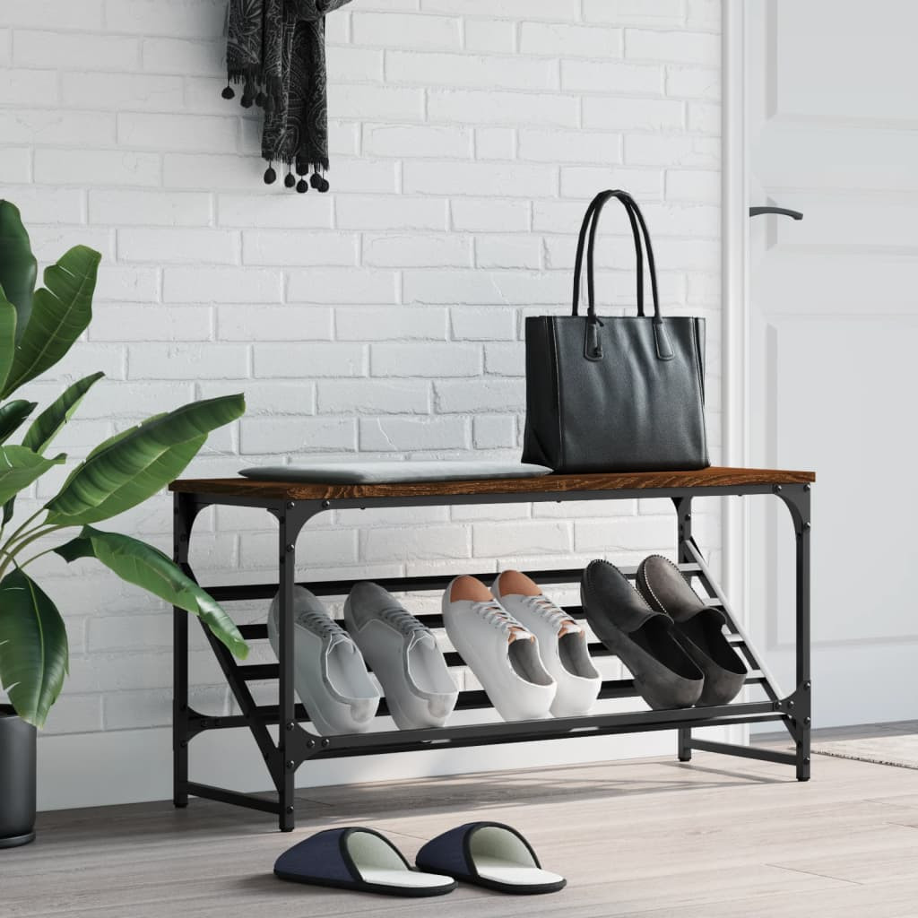 vidaXL Schuhregal Braun Eichen-Optik 90x30x45 cm Holzwerkstoff