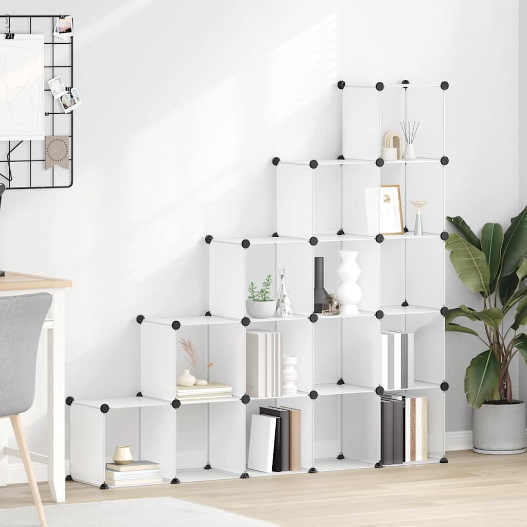 vidaXL Regalsystem mit 15 Würfeln Transparent PP