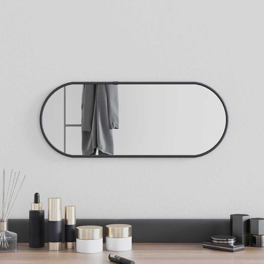 vidaXL Wandspiegel Schwarz 50x20 cm Oval