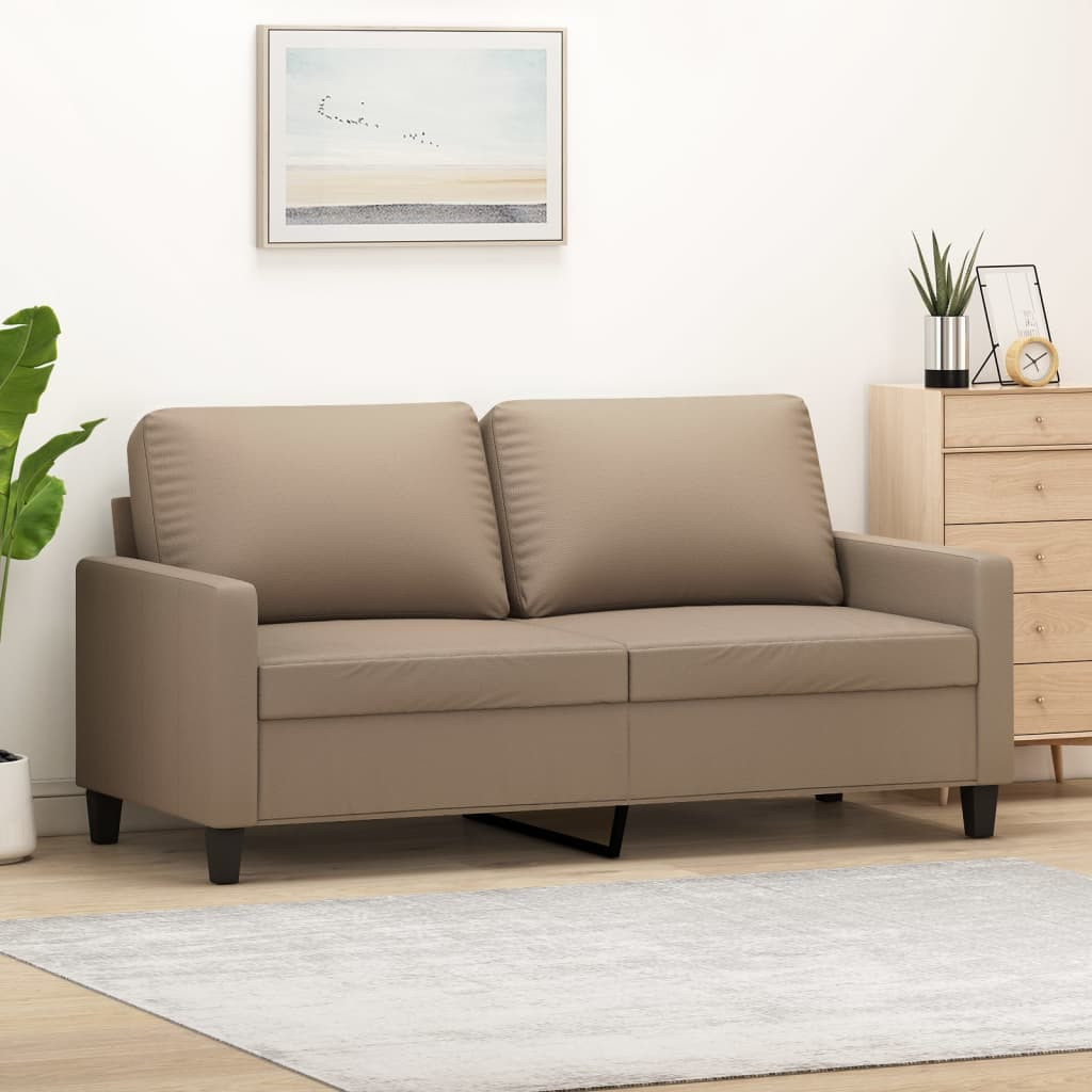 vidaXL 2-Sitzer-Sofa Cappuccino-Braun 140 cm Kunstleder