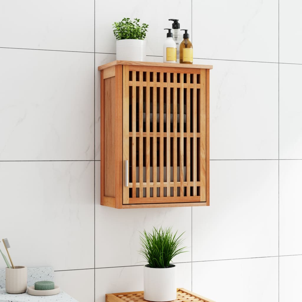 vidaXL Wand-Badschrank 42x23x60 cm Massivholz Nussbaum