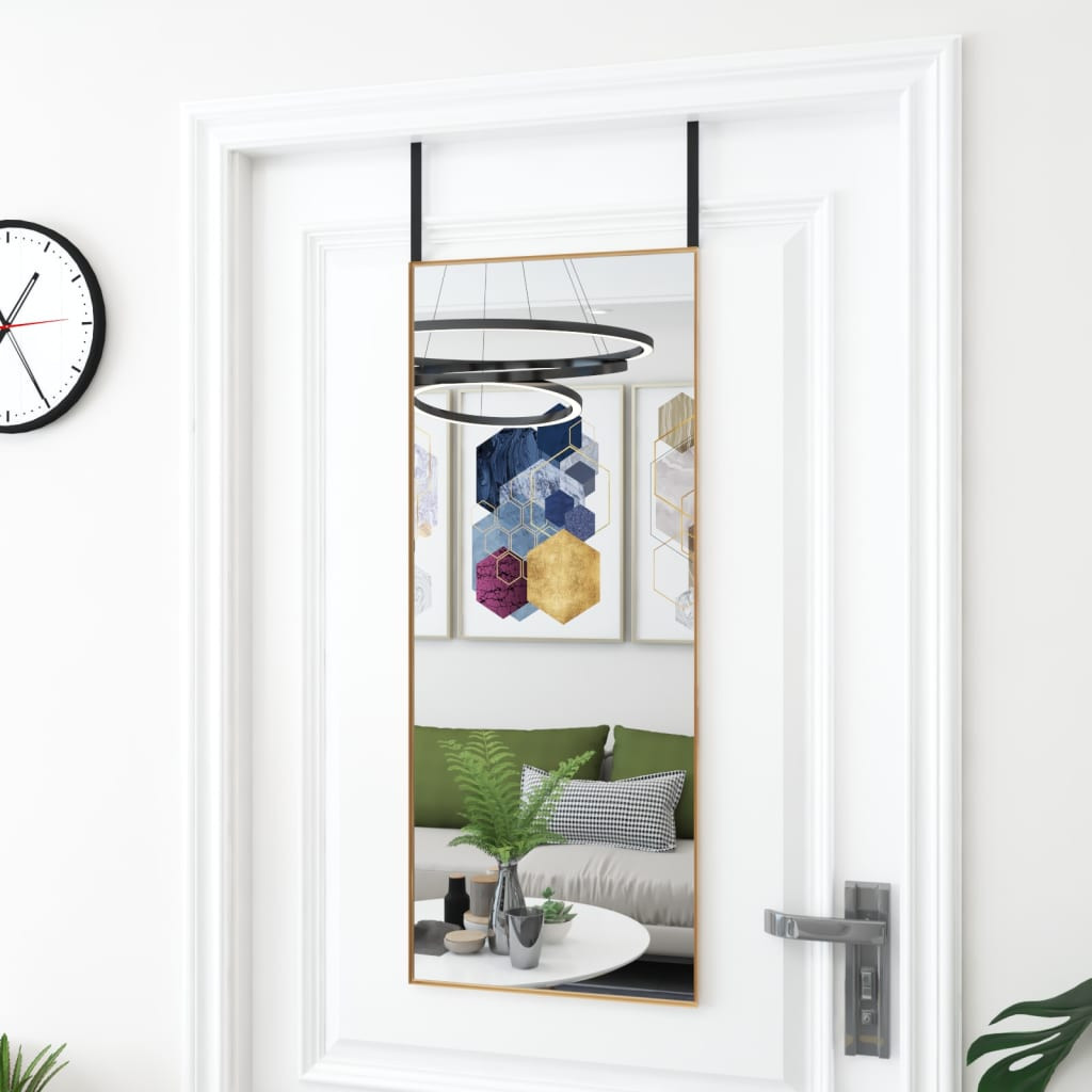 vidaXL Türspiegel Golden 40x100 cm Glas und Aluminium