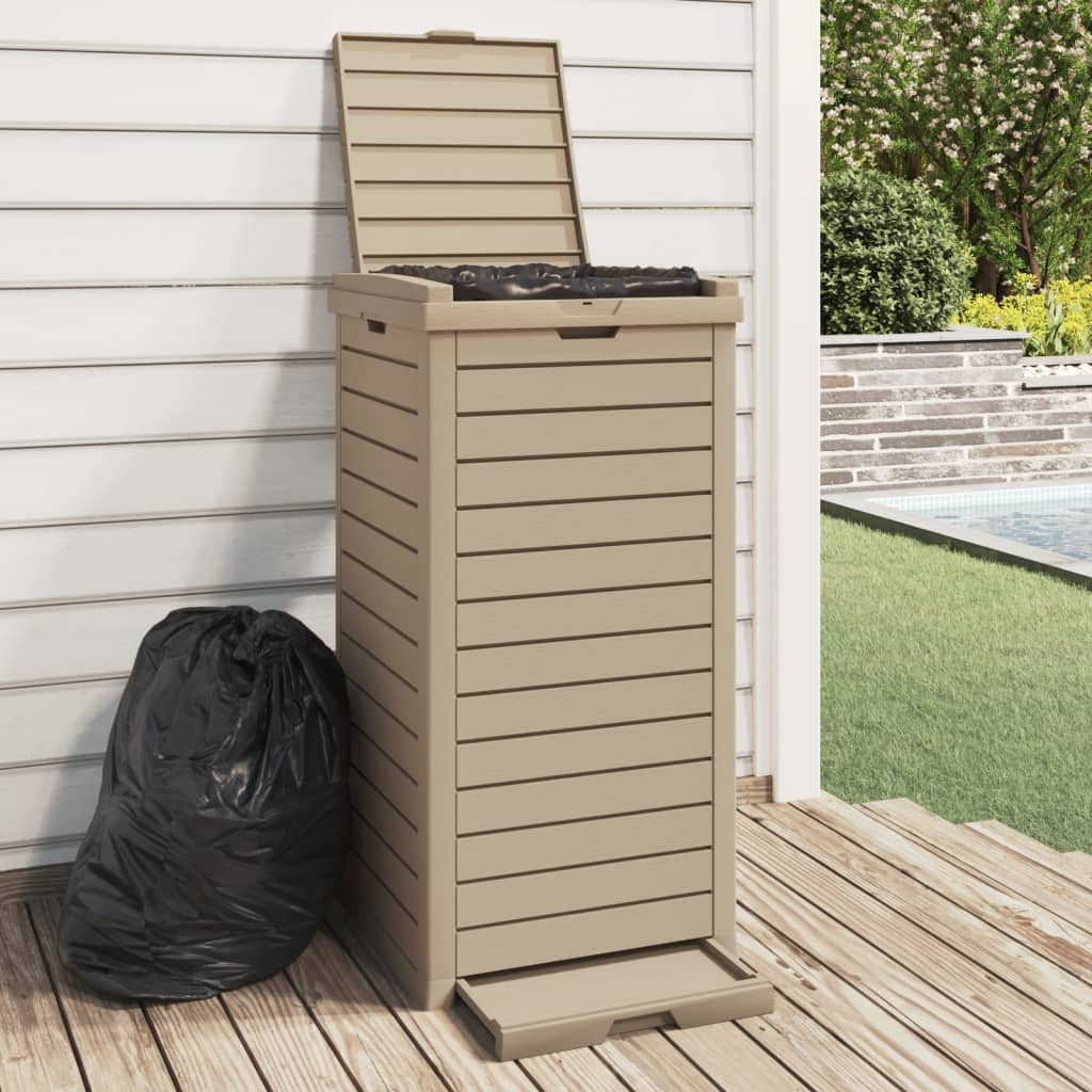 vidaXL Outdoor-Mülltonne Hellbraun 41x41x86 cm Polypropylen
