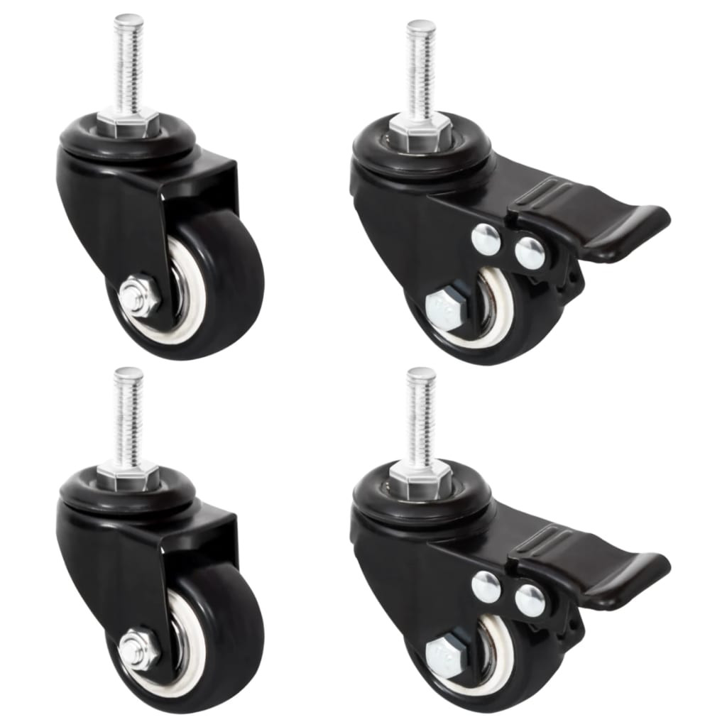 vidaXL Rollen für Pflanzkübel 4 Stk. Schwarz 8x3,5x8 cm Eisen