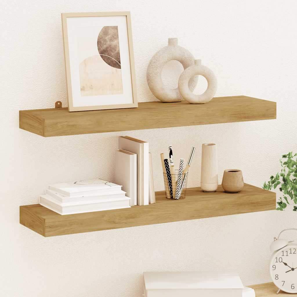 vidaXL Wandregale 2 Stk. 60x15x4 cm Massivholz Teak