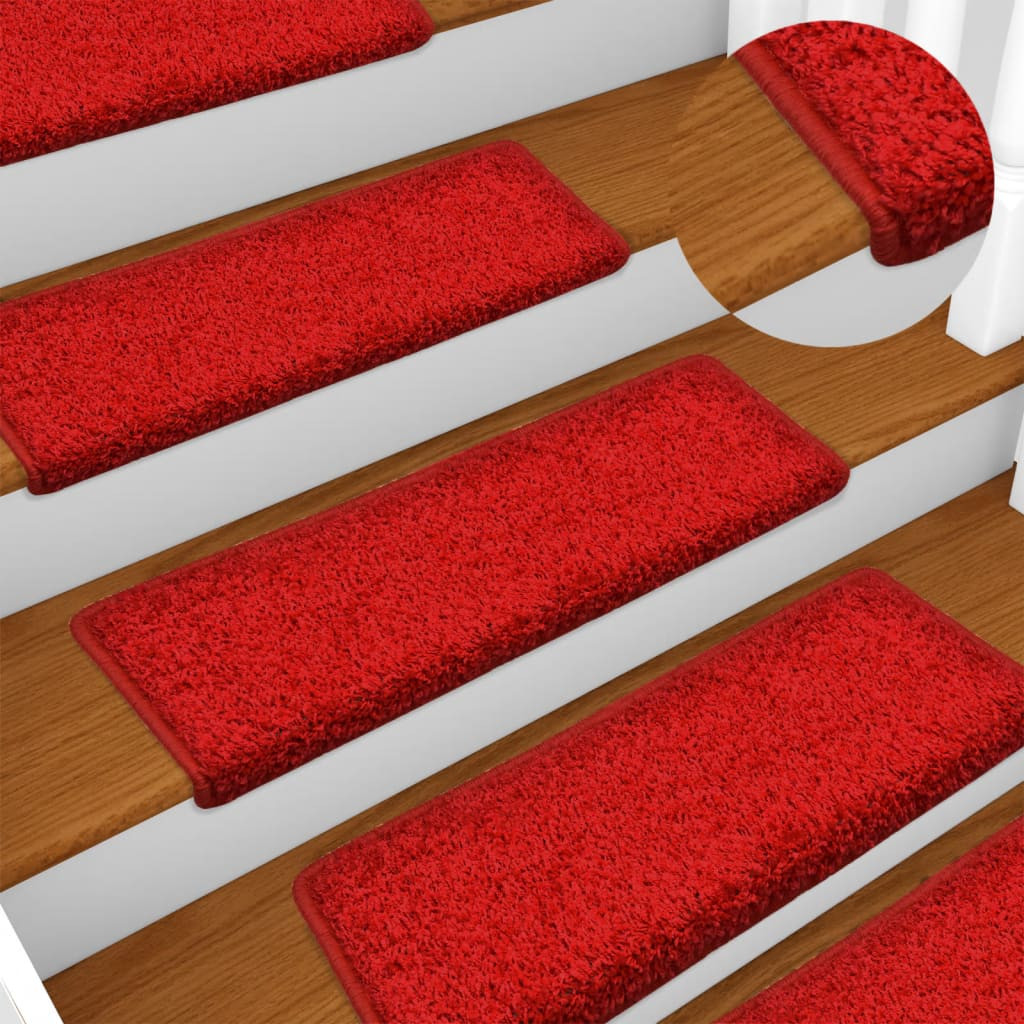 vidaXL Stufenmatten 15 Stk. 65x21x4 cm Rot Rechteckiger Rand