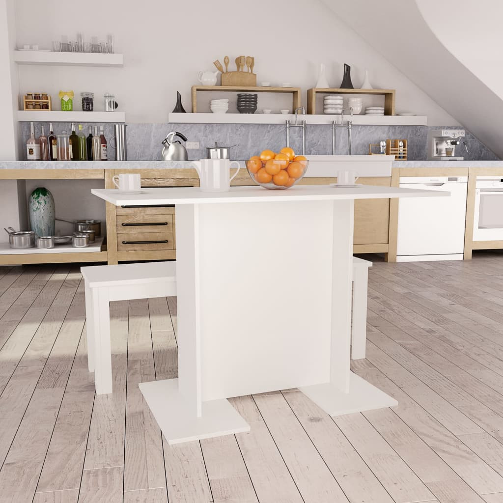 vidaXL Esstisch Weiß 110x60x75 cm Holzwerkstoff