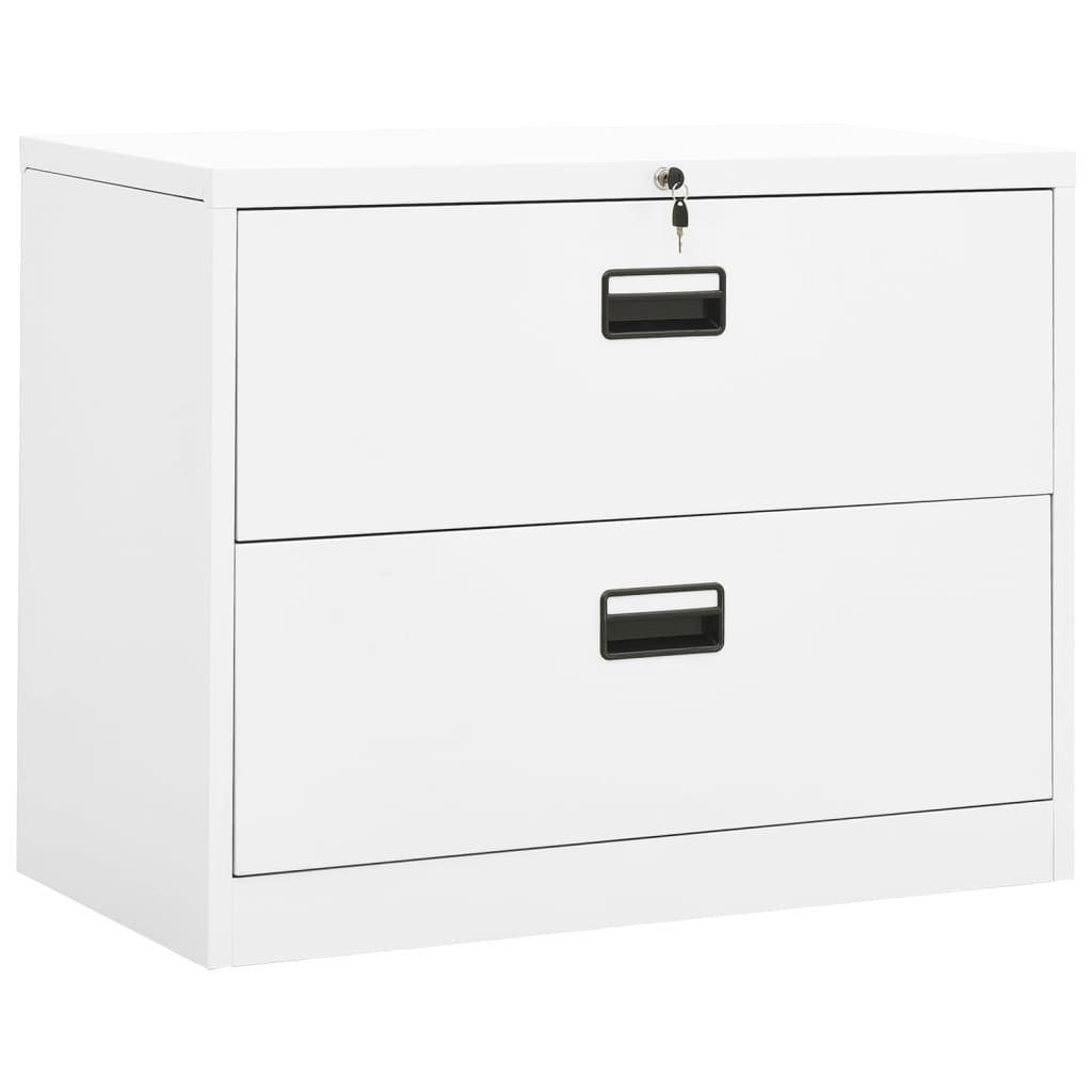 vidaXL Aktenschrank Weiß 90x46x72,5 cm Stahl
