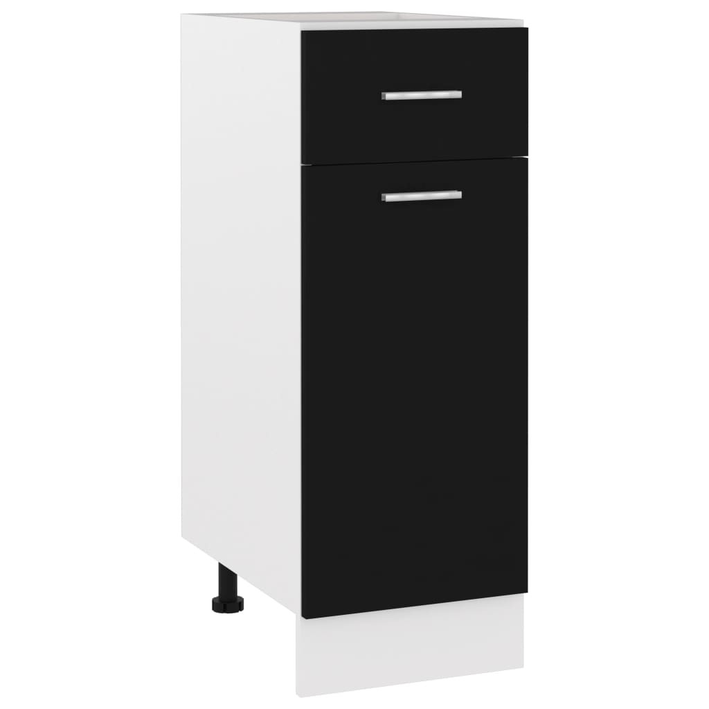 vidaXL Schubunterschrank Lyon Schwarz 30x46x81,5 cm Holzwerkstoff